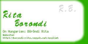 rita borondi business card