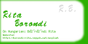 rita borondi business card